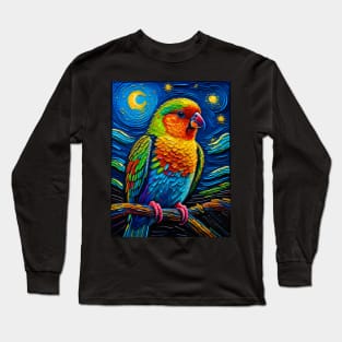 Lovebird in starry night Long Sleeve T-Shirt